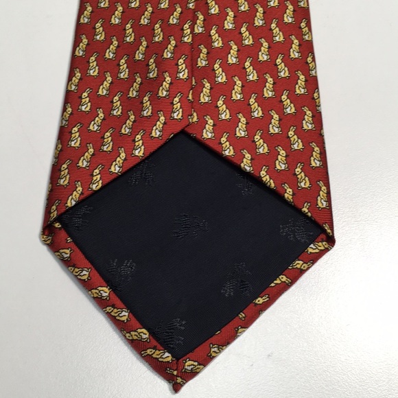Men’s Necktie Brooks Brothers Yellow Bunny Rabbit - Picture 6 of 8